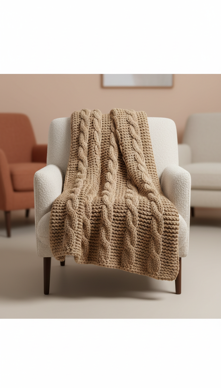 Toasted Sand Knit Throw Blanket