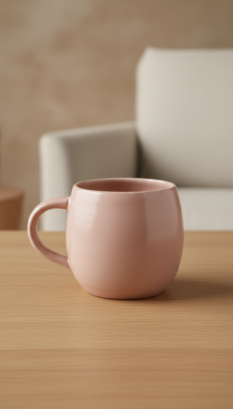 Hand-Thrown Soft Blush Ceramic Mug