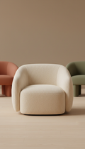 Linen Boucle Accent Chair